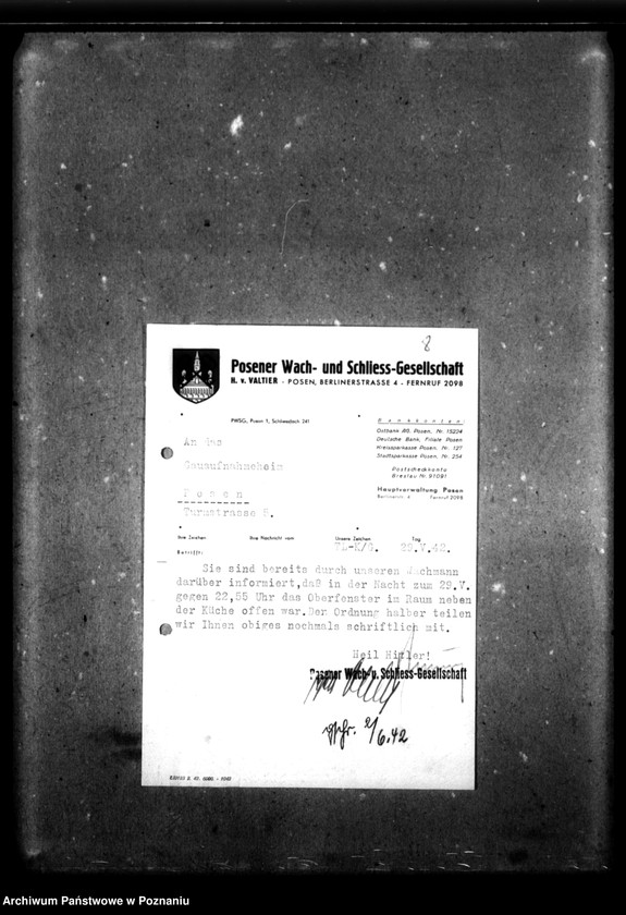 Obraz 12 z jednostki "[Korespondencja w sprawie strzeżenia obiektów Domu]."