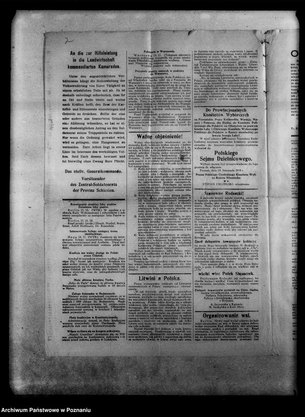 image.from.unit.number "Wybory do Sejmu i Rady Miejskiej - Poznań, Warszawa, Wilno: porządek obrad, odezwy, apele, postulaty, afisze wybocze, listy kandydatów oraz wskazówki dla uczestników plebiscytu na Górnym Śląsku a także statut Komitetu Remigracyjnego w Poznaniu"