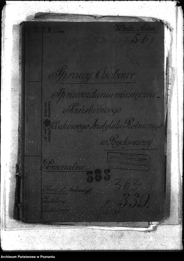 Obraz 4 z jednostki "Sprawy osobowe sprawozdania miesięczne Państw. Nauk. Inst. Rolniczego w Bydgoszczy"