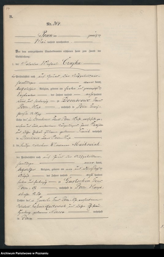 Obraz 17 z jednostki "Księga miejscowa małżeństw"