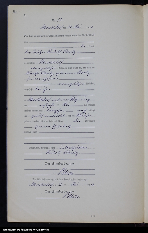 image.from.unit.number "Geburts-Neben-Register Nr 1 - 34 [ Księga urodzeń - wtóropis ]"