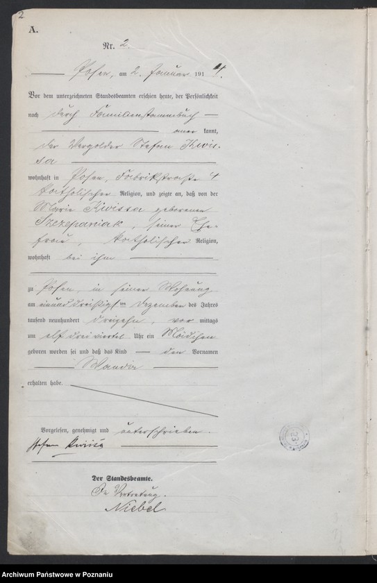 Obraz 4 z jednostki "Księga miejscowa urodzeń tom I [Rejestr główny urodzeń]"