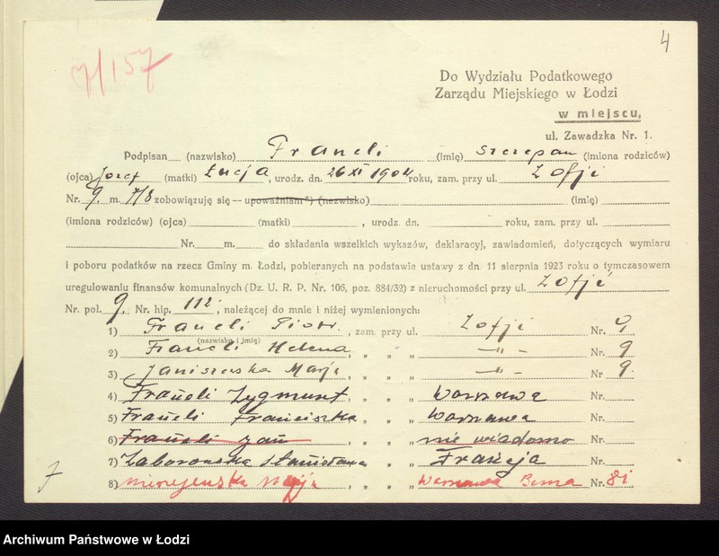 image.from.unit.number "Księga inwentarzowa nieruchomości m. Łodzi ul. św. Zofii"