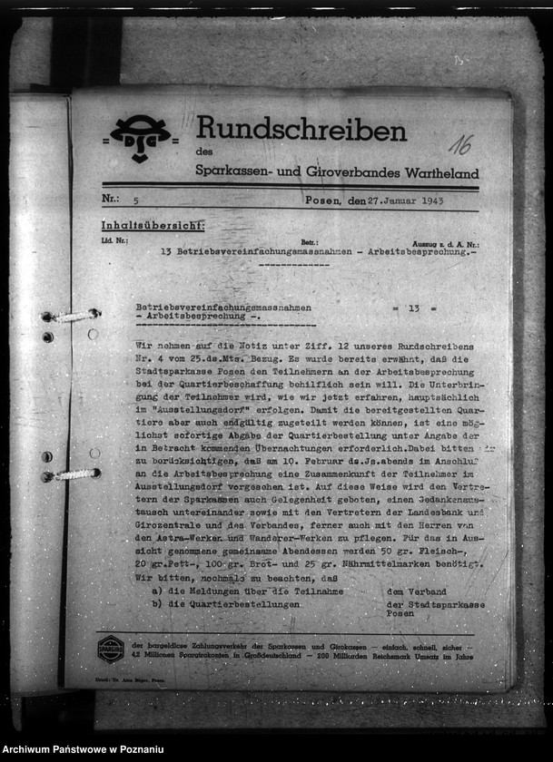 Obraz 20 z jednostki "Rundschreiben des Sparkassen- und Giroverbandes Wartheland"