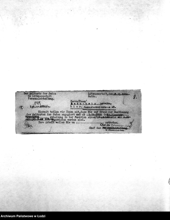 Obraz 11 z jednostki "[Korespondencja z wydziałami w sprawach personalnych, zatrudnienia i płac]"