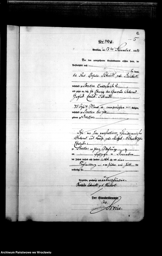 image.from.unit.number "Sterbe-Haupt-Register Breslau I 1884 Band 13"