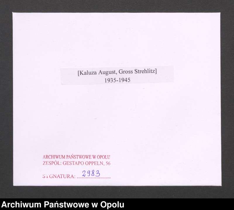 Obraz 2 z jednostki "[Kaluza August, Gross Strehlitz]"