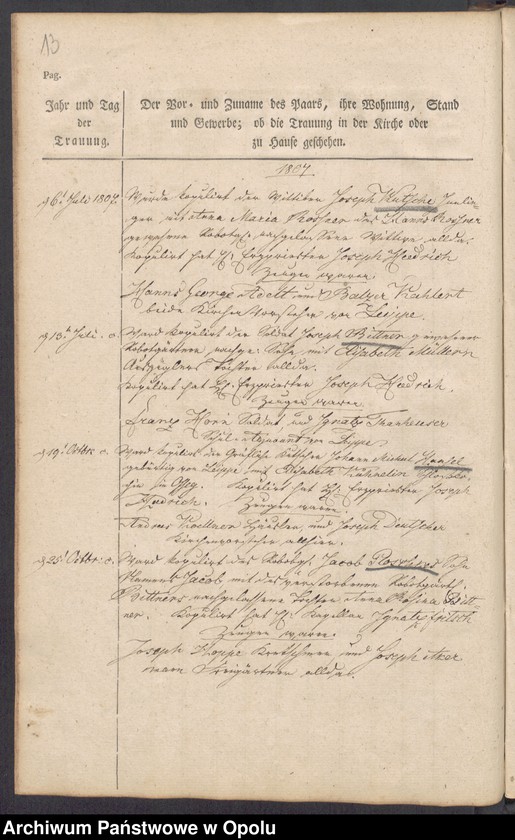 image.from.unit.number "Copulations-Buch von Osseg vom Jahre 1798 - [1873] [Kościół filialny w Osieku Grodkowskim parafii rzymskokatolickiej w Lipowej]"