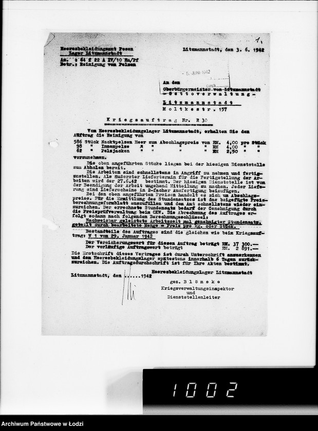 Obraz 5 z jednostki "Kriegsauftrag R.30. Rein.von Pelzen 32 HBA Posen"