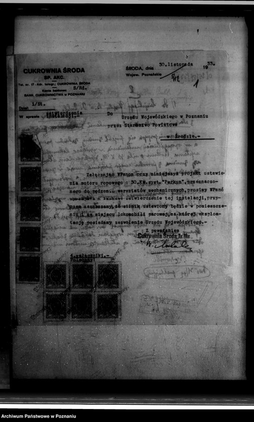 Obraz 6 z jednostki "Zatwierdzenie zakładu przemysłowego /ustawienia motoru ropowego/ Cukrowni w Środzie Spółka Akcyjna"