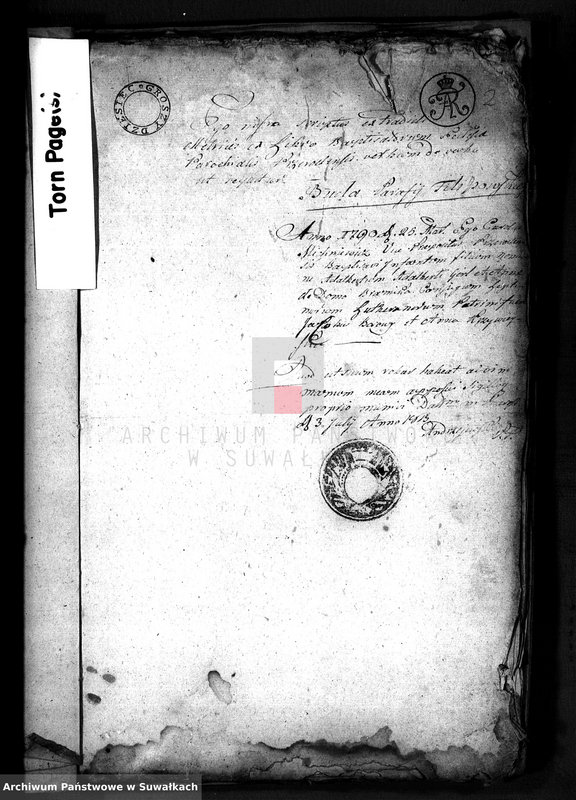 image.from.unit.number "Anekx Urodzonych i Umarłych tyczące do akt ślubnych Urzędnika Stanu Cywilnego Gminy przeroślskiej na rok 1813"