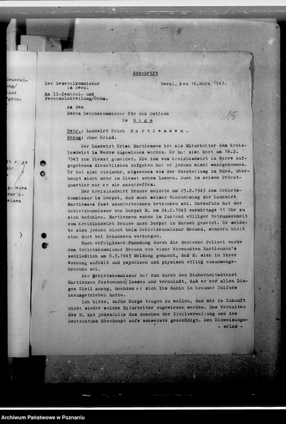 Obraz 19 z jednostki "Martinsen. Erich - urzędnik"