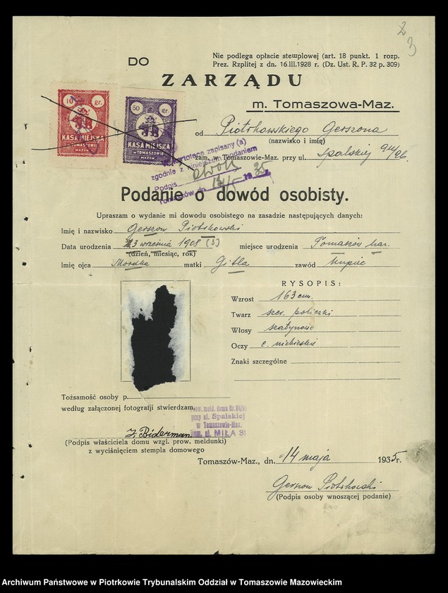 Obraz 6 z jednostki "Dowodów osobistych od nr 641 do 830. Tom IV"