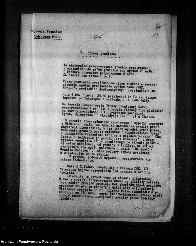 Obraz 15 z jednostki "Sprawozdania sytuacyjne tygodniowe za czas od 3 października do 31 października 1930 r. /nr 49-52/"