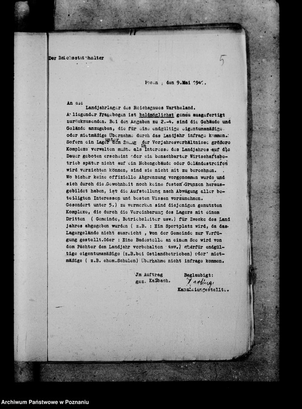 Obraz 9 z jednostki "Rundschreiben der Landjahrbezirksführung"