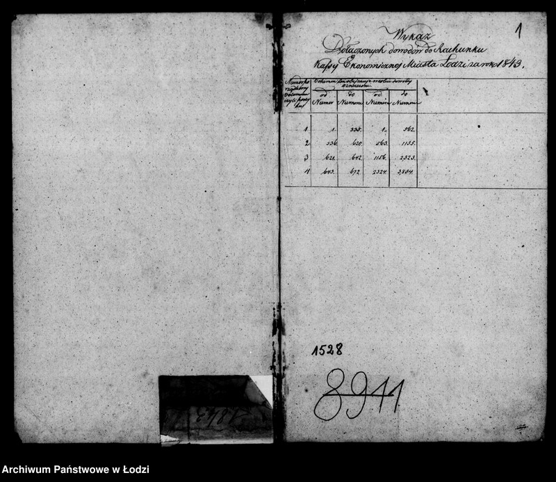 Obraz 5 z jednostki "Rachunek kasy ekonomicznej m. Łodzi za rok 1843"