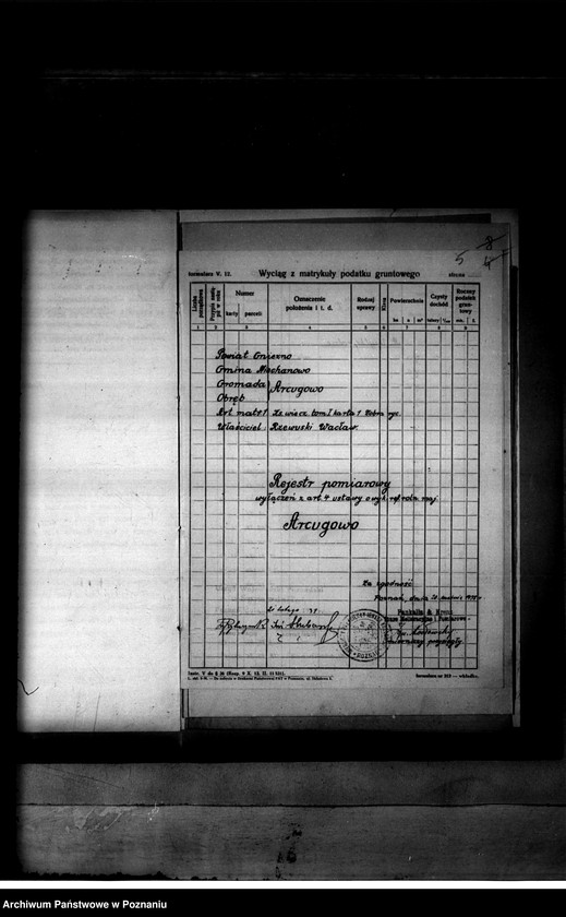 Obraz 9 z jednostki "Rejestr pomiarowy wyłączeń z art. 4 ustawy o wykonaniu reformy rolnej majątku Arongowo"