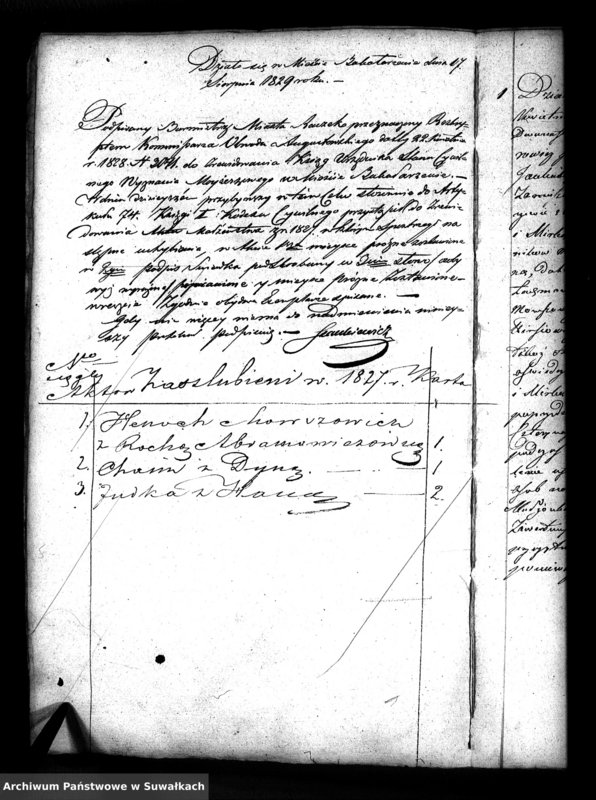 image.from.unit.number "Książka do zapisywania Aktów Zaślubienia Starozakonnych Parafii Bakałarzewo 1827/1837"