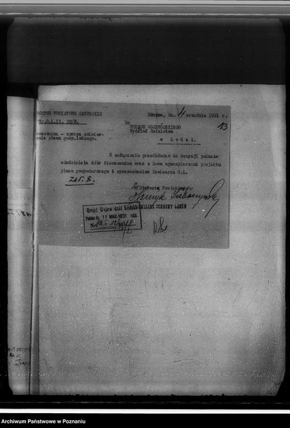 Obraz 17 z jednostki "Majątek Mieczownica powiat koniński wyłączenie obszarów leśnych w związku z wykonaniem reformy rolnej"