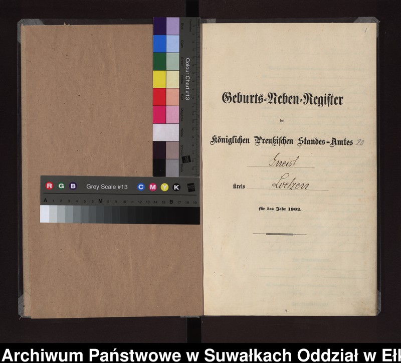 Obraz 4 z jednostki "Geburts-Neben-Register des Königlichen Preussischen Standes-Amtes Gneist Kreis Loetzen"