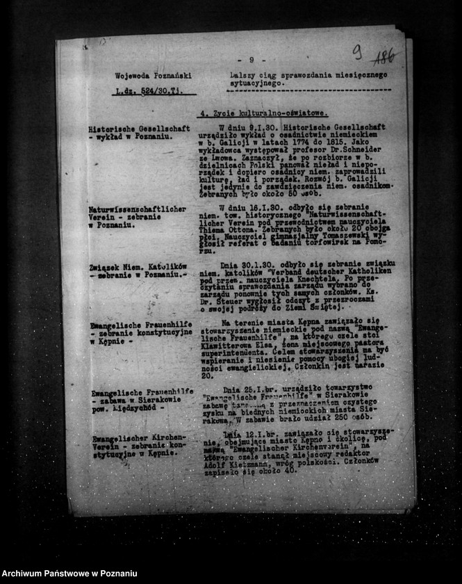 Obraz 13 z jednostki "Sprawozdania z życia mniejszości narodowych za miesiące styczeń, luty, marzec 1930 r."