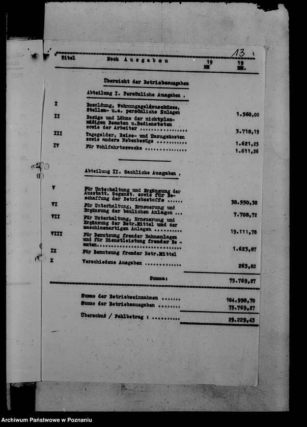 Obraz 17 z jednostki "Kleinbahnen - bilanse i sprawozdania"