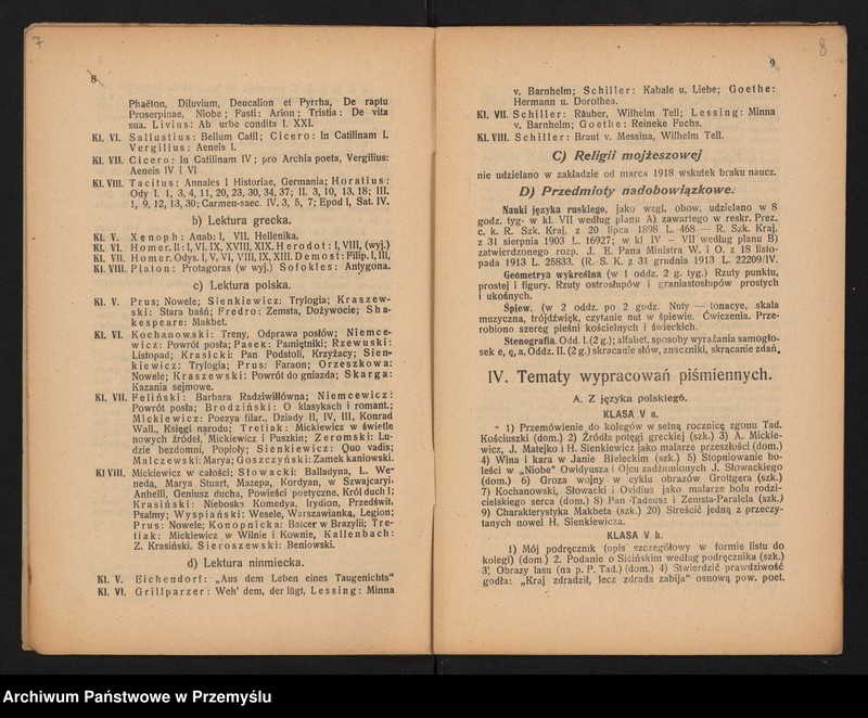 image.from.unit.number "XXXIII Sprawozdanie Dyrekcji c.k. Gimnazjum w Jarosławiu za rok szkolny 1918"