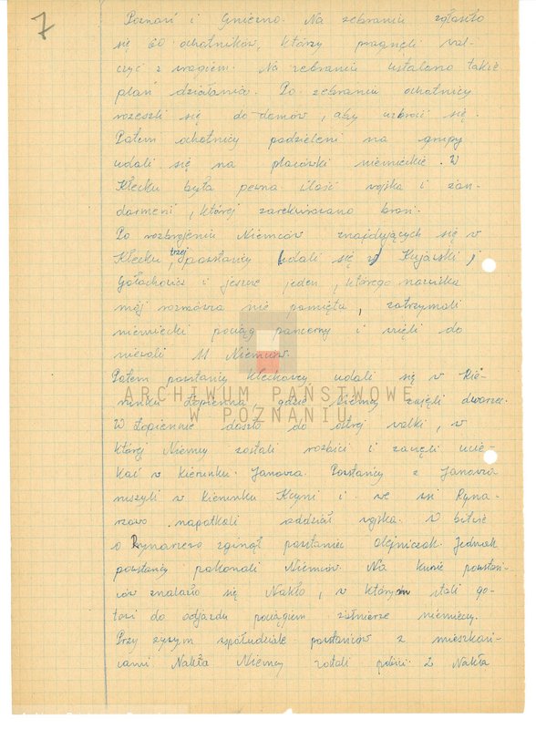 Obraz 18 z jednostki "Relacje i wspomnienia dotyczące powstania wielkopolskiego: 1. Kiełczewo, powiat Kościan, województwo poznańskie, 2. Kłecko, powiat Gniezno, województwo poznańskie, 3. Kościan, powiat Kościan, województwo poznańskie, 4. Kobylin, powiat Krotoszyn, województwo poznańskie, 5. Kowalewo, powiat Pleszew, województwo poznańskie, 6. Koźmin, powiat Turek, województwo poznańskie. Zdjęcia: s.64 - fotografia autora relacji."