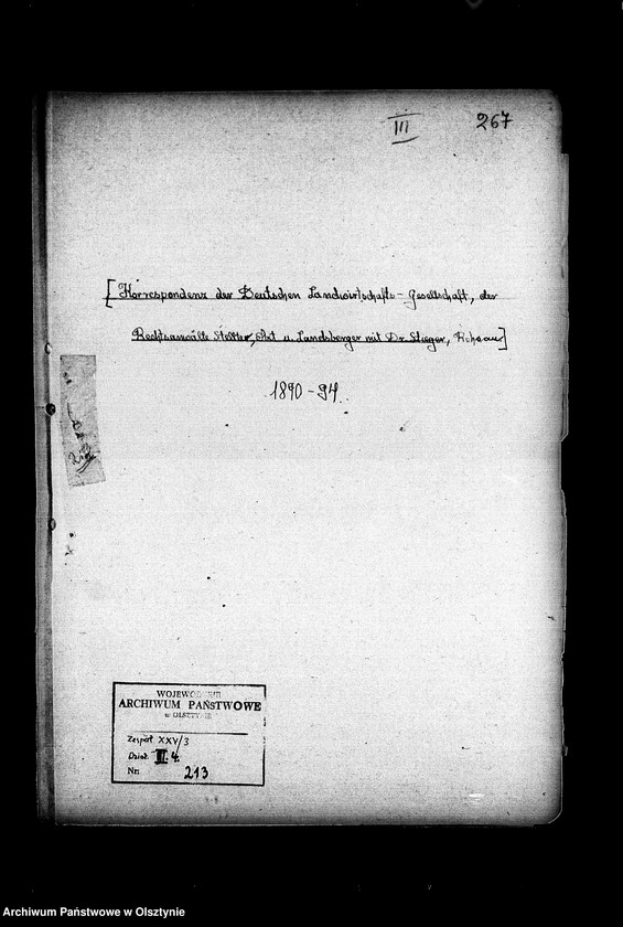 image.from.unit.number "/Korrespondenz der Deutschen Landwirtschafts Gesellschaft u. der Rechtsanwälte Steller, Axt u. Landsberger mit Dr. Stieger- Rehsau/"