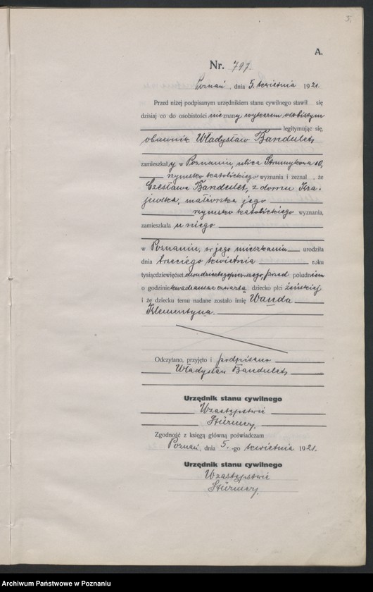Obraz 7 z jednostki "Księga urodzeń odpis tom III [Rejestr poboczny urodzeń]"