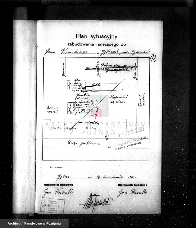Obraz 16 z jednostki "Zatwierdzenie zakładu przemysłowego /rzeźnia i warsztat/ Jan Warnke, Gębice pow. czarnkowski"