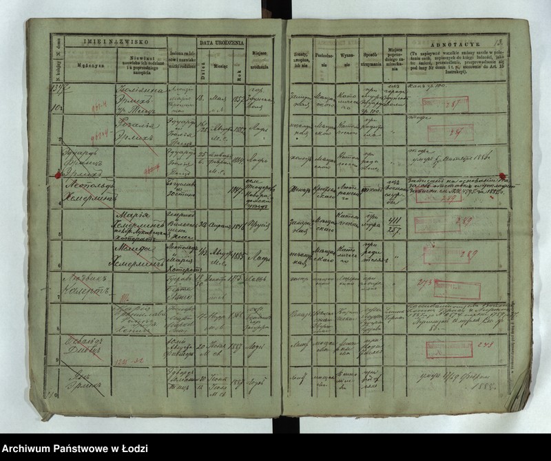 Obraz 15 z jednostki "Księga ludności stałej Łódź - cyrkuł III nr 1347-1383"