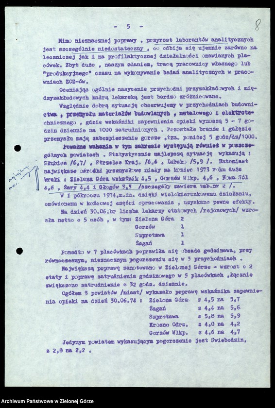 image.from.unit.number "Protokóły z posiedzeń Komisji Zdrowia, Ochrony Środowiska i Spraw Socjalnych Wojewódzkiej Rady Narodowej w Zielonej Górze; Nr 4 - 6; Tom 2 "