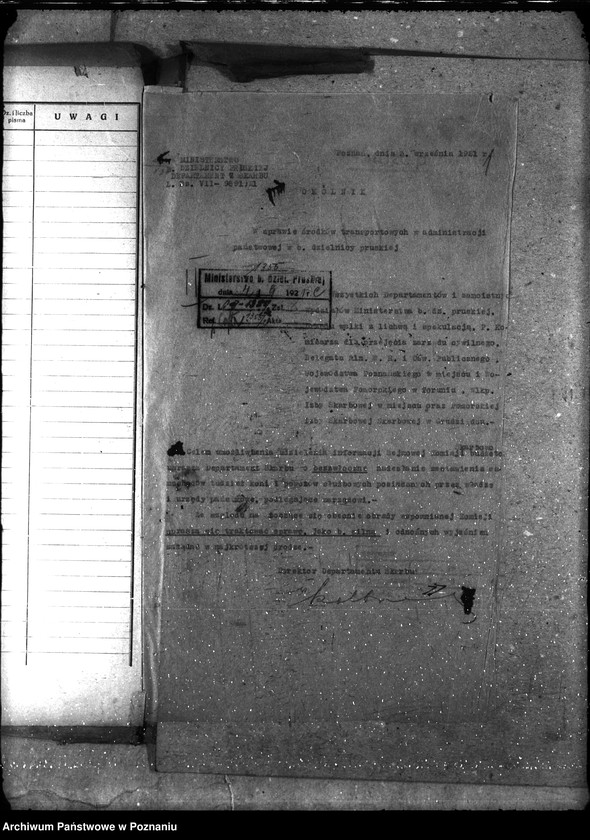 Obraz 5 z jednostki "Sprawy gospodarcze-ogólne Środki lokomocji departamentu i podległych mu urzędów"