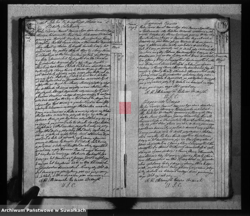 Obraz 19 z jednostki "Akta zaślubionych gminy wiżańskiey obwodu seyneńskiego, w województwie augustowskim od dnia 1-go stycznia do dnia ostatniego miesiąca grudnia 1818 roku"