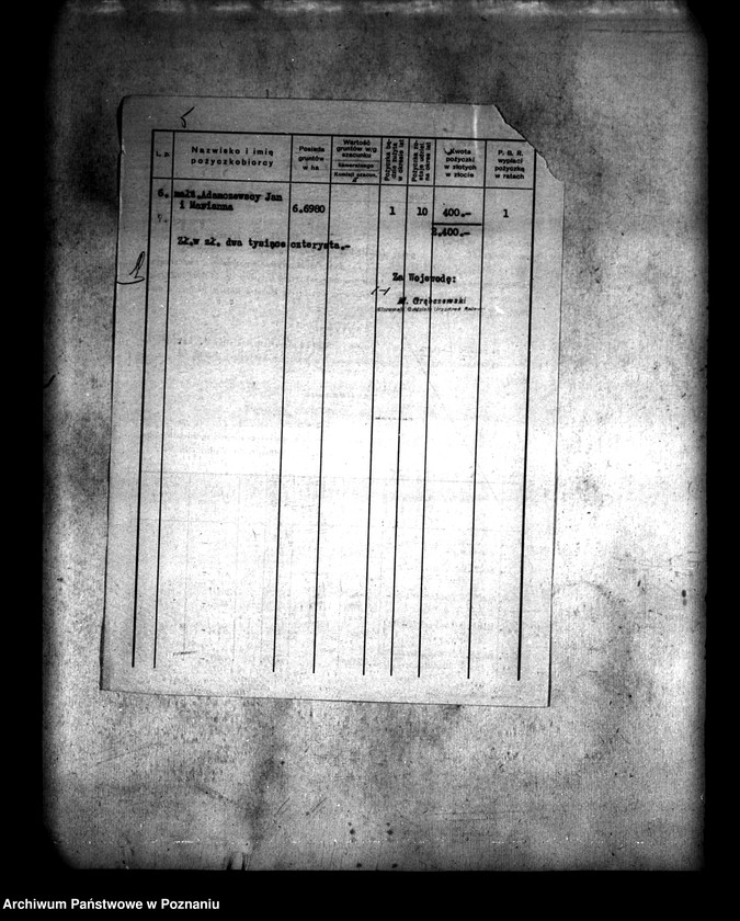 Obraz 8 z jednostki "Przyznanie pomocy kredytowej uczestnikom scalania gruntów wsi Nowa Wieś powiatu konińskiego"