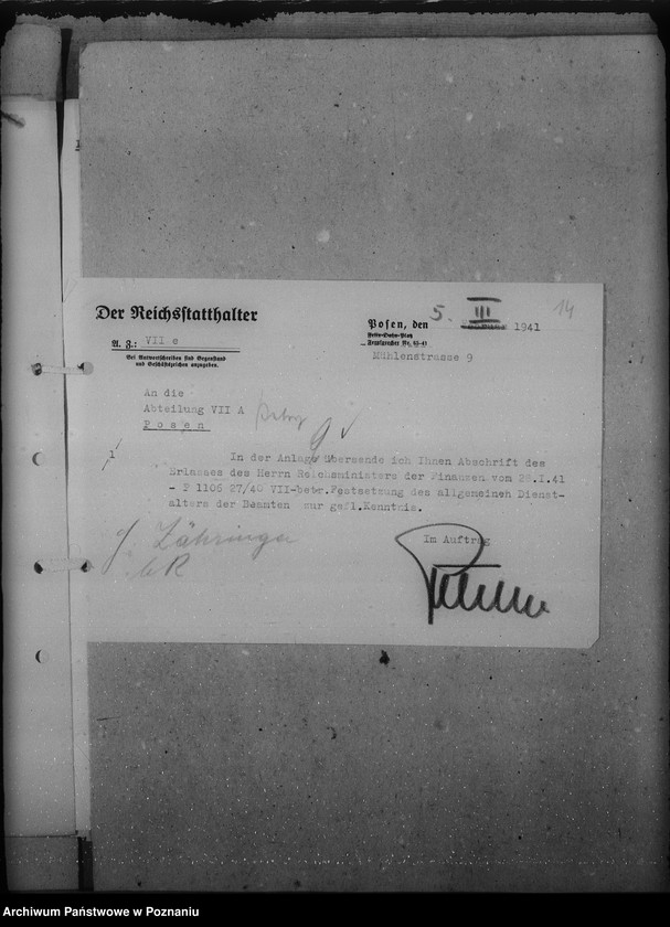 Obraz 18 z jednostki "Erlasse und Verfügungen betr. Festsetzung des allgemeinen Dienstalters der Beamten"