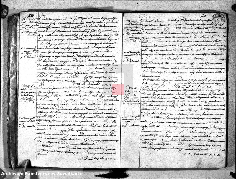 image.from.unit.number "Duplikat aktów urzędnika stanu cyvilnego względem urodzenia, małżeństwa i zeszłych parafii wieysieyskiey na rok 1826, tom I"