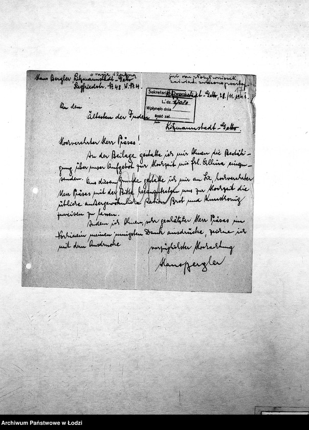 Obraz 20 z jednostki "[Podania o pracę i zasiłek pieniężny]"