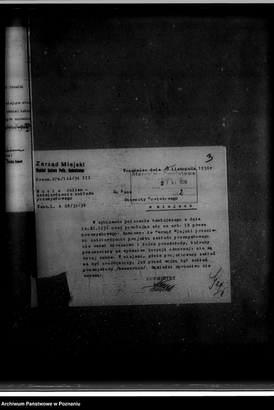 Obraz 7 z jednostki "Zatwierdzenie zakładu przemysłowego /śrutownika/ J. Schultza we Wrześni"