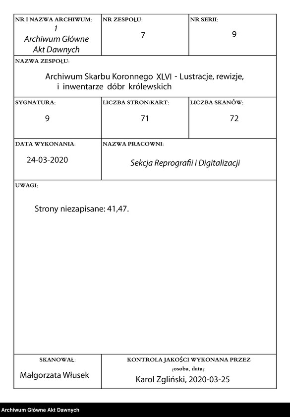 image.from.unit.number "Lustracja strostwa bracławskiego i dzierżawy haysyńskiej, regest dokumentów dotyczących tych dóbr, odesłanych do Komisji Skarbu Koronnego, lustracja starostwa zwinogrodzkiego."