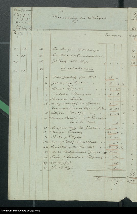 image.from.unit.number "Kirchen Kassen Rechnung von den beiden ewangelischen Kirchen zu Riesenburg"
