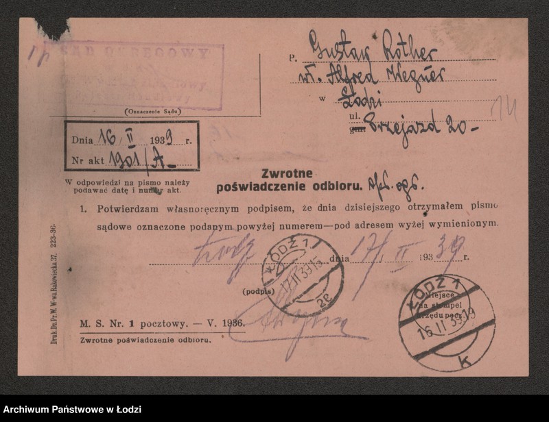 Obraz 16 z jednostki "Gustaw Rother- sprzedaż towarów tkackich"