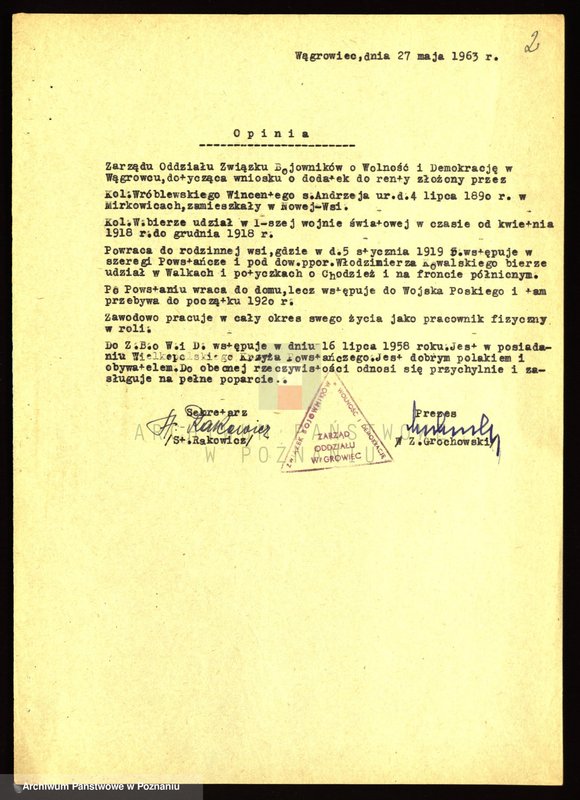 Obraz 11 z jednostki "Życiorysy powstańców wielkopolskich: W - tom Vlll /Wróblewski Wincenty - Wyzujek/."