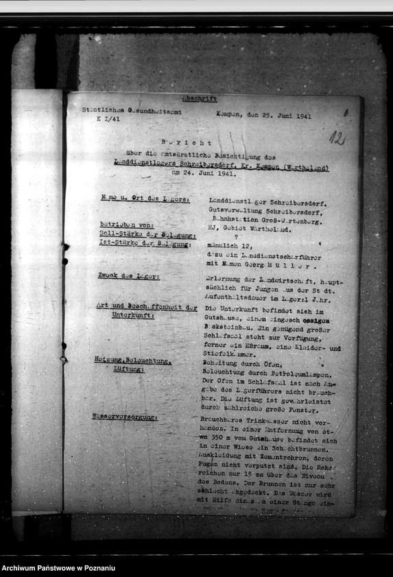 Obraz 17 z jednostki "Amtsätrztliche Überwachung der K. L. V. - und Landdienstalager, Hitlerjungendlager"