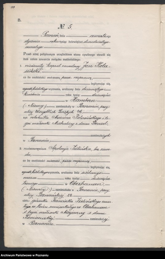 image.from.unit.number "Księga miejscowa małżeństw tom I [Rejestr główny małżeństw]"