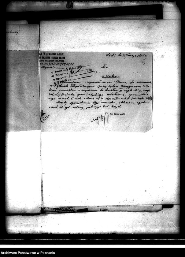 image.from.unit.number "Przewłaszczenie parcel z majątku Dąbrówka-Radliczyce powiatu kaliskiego"