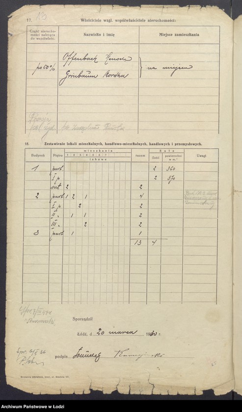 image.from.unit.number "Księga inwentarzowa nieruchomości m. Łodzi al. 1 Maja"