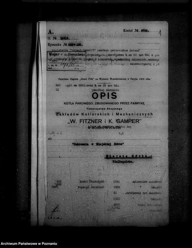 image.from.unit.number "Cukrownia w Miejskiej Górce powiat rawicki nr woj. kotła 5837"