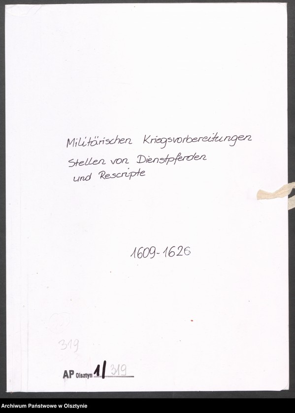 image.from.unit.number "Militärischen Kriegsvorbereitungen Stellen von Dienstpferden Berichte und Rescripte"